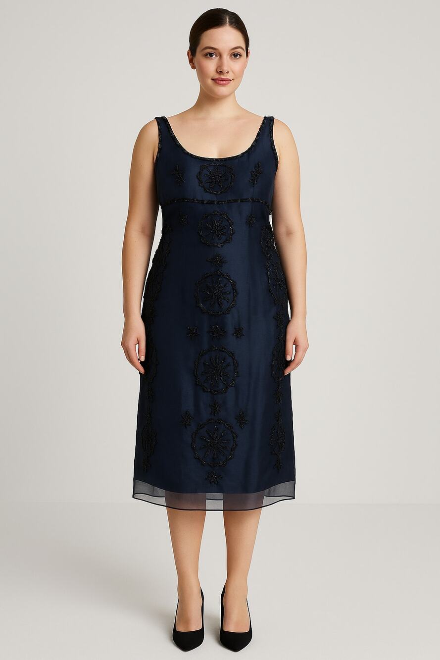 Angel Sanchez Couture Silk Dress,Embellished Evening,Cocktail,red carpet Sz-10
